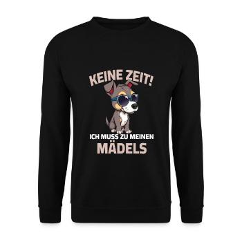 Dicton du propriétaire de chien Pas de temps que j’ai pour les filles - Sweat-shirt Unisexe - noir - Devant - Alina (178cm) & Michal (187cm)
