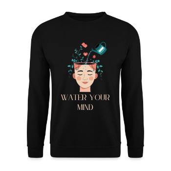 Wasser für die Gedanken Mentalitätsdesign - Unisex Pullover - Schwarz - Vorne - Alina (178cm) & Michal (187cm)