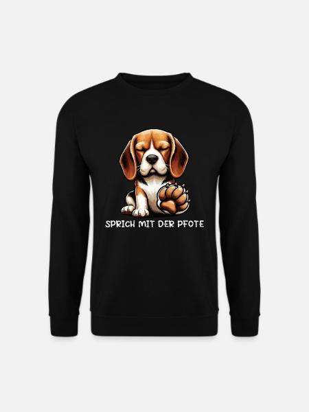 Sprich mit der Pfote Beagle Beaglebesitzer - Unisex Pullover - Schwarz