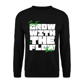 Grow with the Flow - Unisex Sweatshirt - black - Front - Alina (178cm) & Michal (187cm)