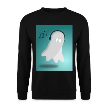 Ghost with headphones - Unisex Sweatshirt - black - Front - Alina (178cm) & Michal (187cm)