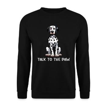 Parlez à la patte Gardien dalmatien dalmatien - Sweat-shirt Unisexe - noir - Devant - Alina (178cm) & Michal (187cm)