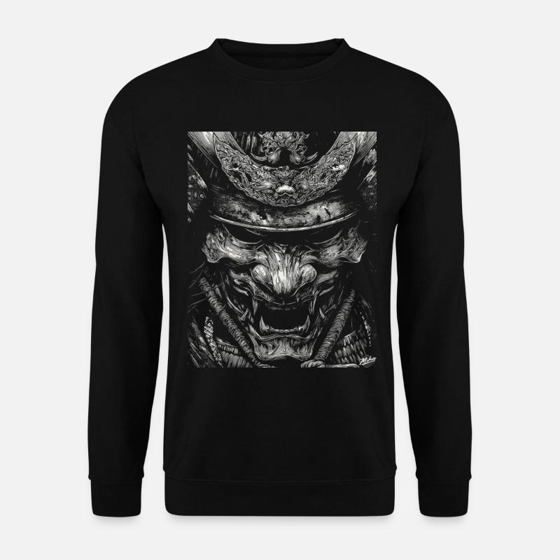 Dämonenmaske im Hochkontrast - Unisex Pullover - Schwarz