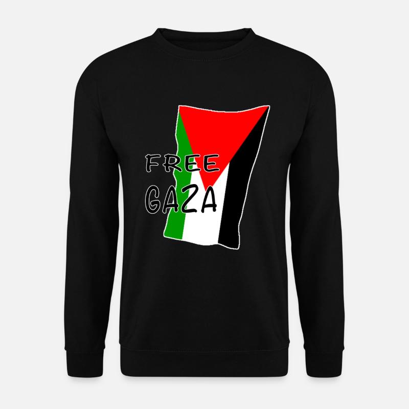 Frei Gaza Flaggenmotiv - Unisex Pullover - Schwarz