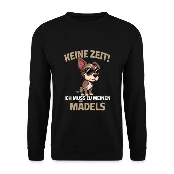 Chien Pas de Temps Filles Dire Chien Propriétaire Éleveur - Sweat-shirt Unisexe - noir - Devant - Alina (178cm) & Michal (187cm)