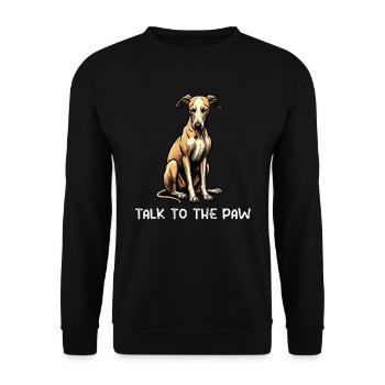 Talk to the Paw Whippet Greyhound Whippets - Unisex Sweatshirt - black - Front - Alina (178cm) & Michal (187cm)