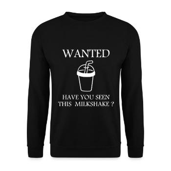 Chemise Milkshake recherchée – Motif de boisson drôle - Sweat-shirt Unisexe - noir - Devant - Alina (178cm) & Michal (187cm)