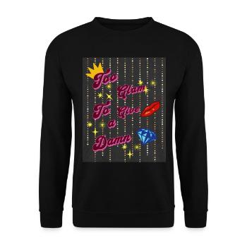 Trop glamour pour donner un sacré design esthétique scintillant - Sweat-shirt Unisexe - noir - Devant - Alina (178cm) & Michal (187cm)