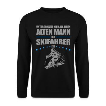 Old man - funny gift for skiers - Unisex Sweatshirt - black - Front - Alina (178cm) & Michal (187cm)