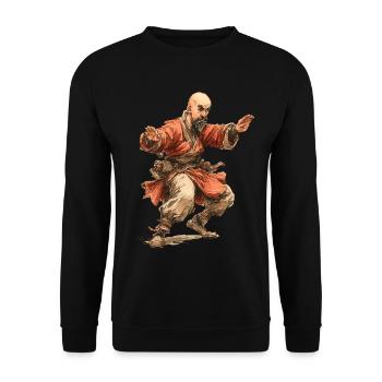 Kungfu Monk - Unisex Sweatshirt - black - Front - Alina (178cm) & Michal (187cm)