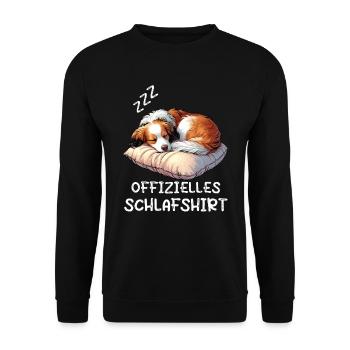 Offizielles Schlafshirt Kooikerhondje Hondje  - Unisex Pullover - Schwarz - Vorne - Alina (178cm) & Michal (187cm)