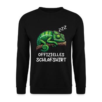 Official Sleep Shirt Chameleon Chameleon Holder - Unisex Sweatshirt - black - Front - Alina (178cm) & Michal (187cm)