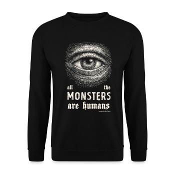 Monsters Are Humans - Unisex Pullover - Schwarz - Vorne - Alina (178cm) & Michal (187cm)