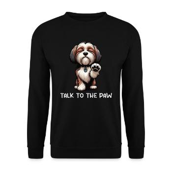 Talk to the Paw Havaneser Havaneserbesitzer - Unisex Sweatshirt - black - Front - Alina (178cm) & Michal (187cm)