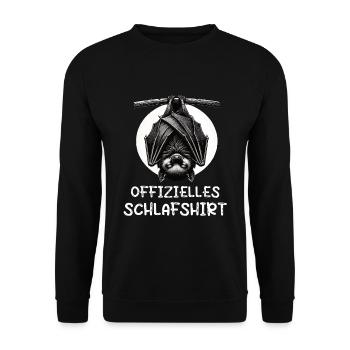 Official Sleeping Shirt Bat Bats - Unisex Sweatshirt - black - Front - Alina (178cm) & Michal (187cm)