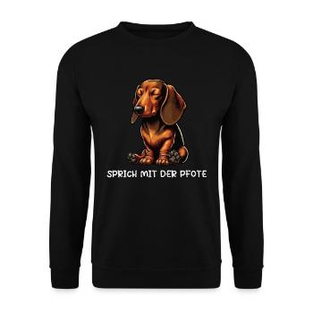 Talk to the paw dachshund dachshund owner dachshund - Unisex Sweatshirt - black - Front - Alina (178cm) & Michal (187cm)