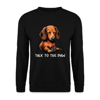 Talk to the Paw Dachshund Owner Dachshund Owner Dachshund Owner - Unisex Sweatshirt - black - Front - Alina (178cm) & Michal (187cm)