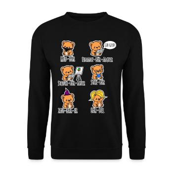 Cute Bear Friends - Little Bears Have Jobs! - Unisex Sweatshirt - black - Front - Alina (178cm) & Michal (187cm)