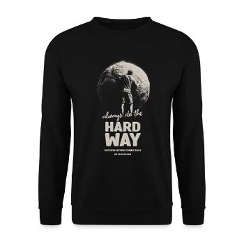 Hard way - Unisex Sweatshirt - black - Front - Alina (178cm) & Michal (187cm)