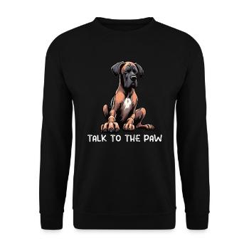 Parle au Paw Great Dane - Sweat-shirt Unisexe - noir - Devant - Alina (178cm) & Michal (187cm)
