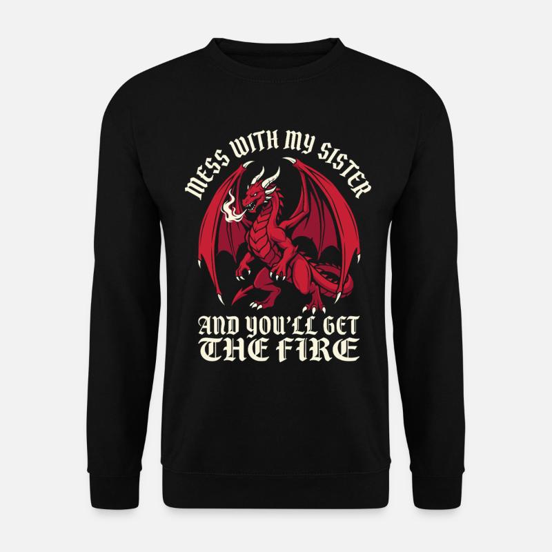 Drachenliebhaber lustiger Bruder - Unisex Pullover - Schwarz