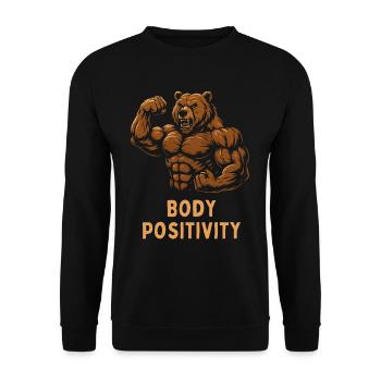 Strong Bear Body Positivity - Unisex Sweatshirt - black - Front - Alina (178cm) & Michal (187cm)