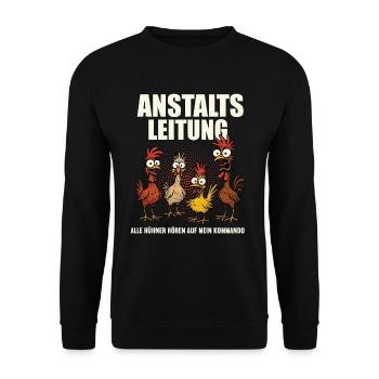 Prison Management Chickens Chicken Chicken Lover Rooster - Unisex Sweatshirt - black - Front - Alina (178cm) & Michal (187cm)