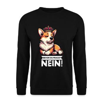 Before you ask: Corgi Corgi Welsh Corgi Corgi Dog - Unisex Sweatshirt - black - Front - Alina (178cm) & Michal (187cm)