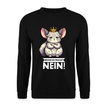 Avant que vous ne demandiez à la chinchilla, chinchilla, rongeur - Sweat-shirt Unisexe - noir - Devant - Alina (178cm) & Michal (187cm)
