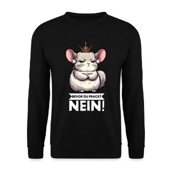 Avant que vous ne demandiez à la chinchilla, chinchilla, rongeur - Sweat-shirt Unisexe - noir - Devant - Alina (178cm) & Michal (187cm)