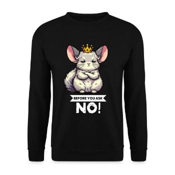 Avant de demander aux chinchillas rongeurs - Sweat-shirt Unisexe - noir - Devant - Alina (178cm) & Michal (187cm)