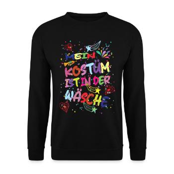 Mon costume est dans la blanchisserie Carnaval Carnaval - Sweat-shirt Unisexe - noir - Devant - Alina (178cm) & Michal (187cm)