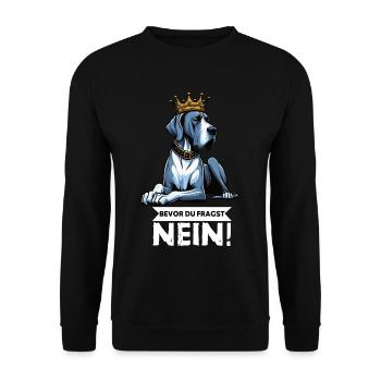 Before you ask Great Dane Great Dane owner - Unisex Sweatshirt - black - Front - Alina (178cm) & Michal (187cm)