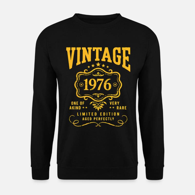 Vintage 1976 Geburtsjahr Retro Geschenk - Unisex Pullover - Schwarz