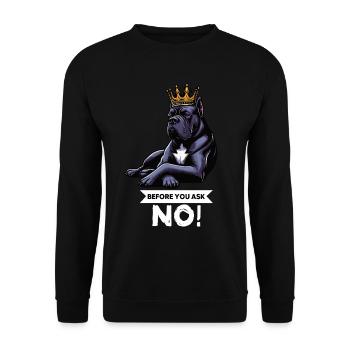 Avant de demander Cane Corso Cane Corsos Corso Corso Héliceur - Sweat-shirt Unisexe - noir - Devant - Alina (178cm) & Michal (187cm)