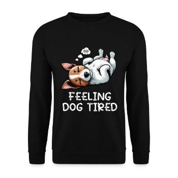 Feeling Dog Tired Jack Russel terrier Jack russel  - Unisex Pullover - Schwarz - Vorne - Alina (178cm) & Michal (187cm)