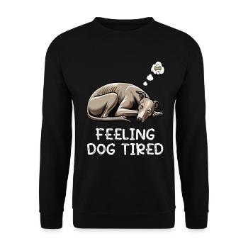 Feeling Dog Tired Whippet Windhund Whippets  - Unisex Pullover - Schwarz - Vorne - Alina (178cm) & Michal (187cm)