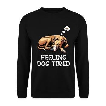 Feeling Dog Tired Whippet Windhund Whippets  - Unisex Pullover - Schwarz - Vorne - Alina (178cm) & Michal (187cm)