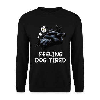 Propriétaire de berger noir fatigué par le chien - Sweat-shirt Unisexe - noir - Devant - Alina (178cm) & Michal (187cm)