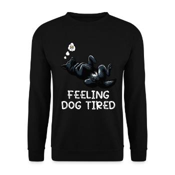Propriétaire de berger noir fatigué par le chien - Sweat-shirt Unisexe - noir - Devant - Alina (178cm) & Michal (187cm)