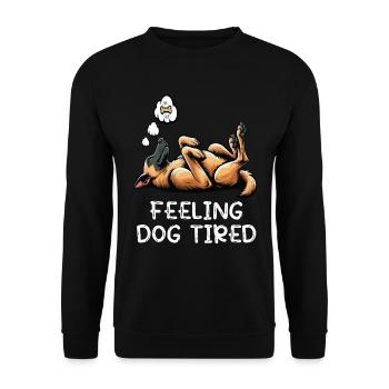 Fatigué par le chien Berger Belge Malinois - Sweat-shirt Unisexe - noir - Devant - Alina (178cm) & Michal (187cm)
