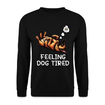 Fatigué par le chien Berger Belge Malinois - Sweat-shirt Unisexe - noir - Devant - Alina (178cm) & Michal (187cm)