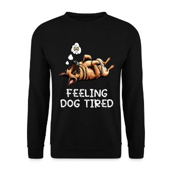 Fatigué par le chien Berger Belge Malinois - Sweat-shirt Unisexe - noir - Devant - Alina (178cm) & Michal (187cm)