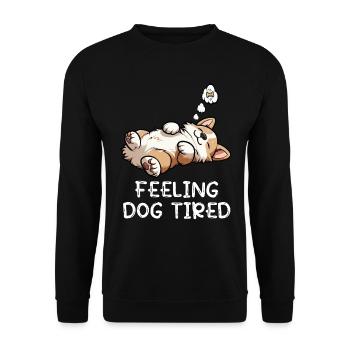 Se sentir fatigué par le chien Corgi Corgi - Sweat-shirt Unisexe - noir - Devant - Alina (178cm) & Michal (187cm)