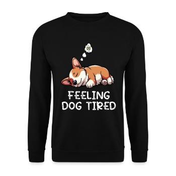 Se sentir fatigué par le chien Corgi Corgi - Sweat-shirt Unisexe - noir - Devant - Alina (178cm) & Michal (187cm)