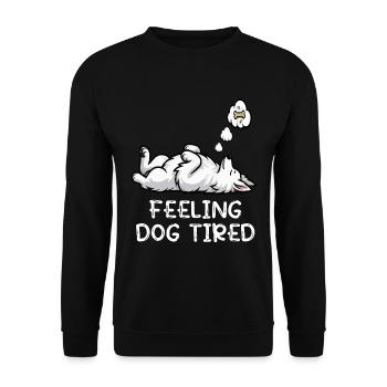 Feeling Dog Tired White Shepherd Dog - Unisex Sweatshirt - black - Front - Alina (178cm) & Michal (187cm)