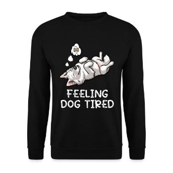 Feeling Dog Tired White Shepherd Dog - Unisex Sweatshirt - black - Front - Alina (178cm) & Michal (187cm)