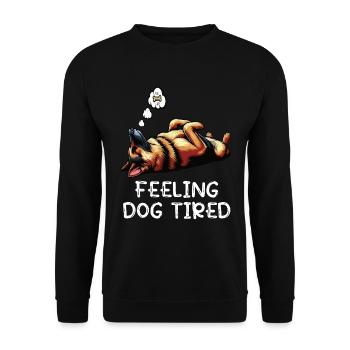 Feeling Dog Tired German Shepherd - Unisex Sweatshirt - black - Front - Alina (178cm) & Michal (187cm)