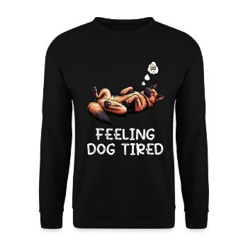 Feeling Dog Tired German Shepherd - Unisex Sweatshirt - black - Front - Alina (178cm) & Michal (187cm)