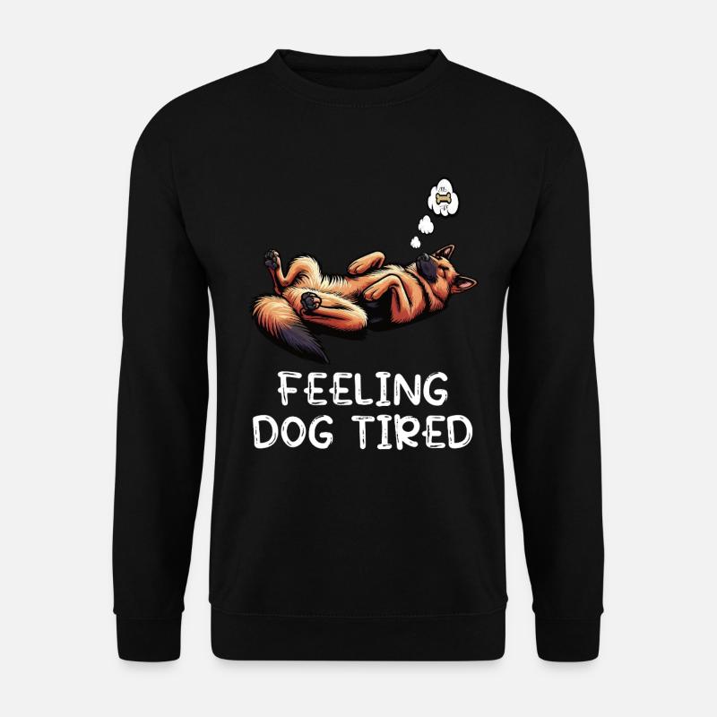 Feeling Dog Tired Deutscher Schäferhund  - Unisex Pullover - Schwarz
